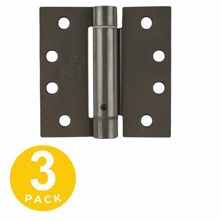 GLOBAL DOOR CONTROLS 4 in. x 4 in. Prime Coat Grey Full Mortise Spring With Non-Removable Pin Squared Hinge, 3PK CPS4040-USP-3